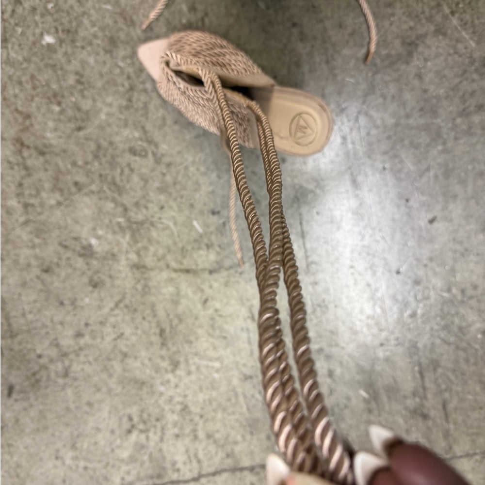 Beige Strappy Heeled Sandals - Picture 5 of 5